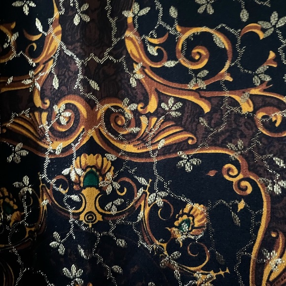 Paolo Santini Vintage Sz S 1980s Silk blouse with Metallic gold thread. - Picture 4 of 10